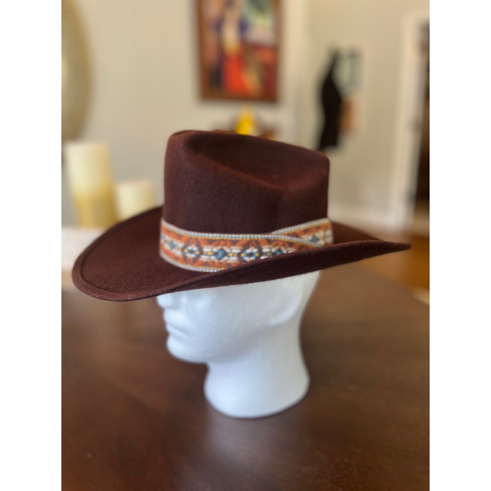 Sears Wool Hat Woman's 6 3/4 Brown Excellent Outback Southwestern Fedora